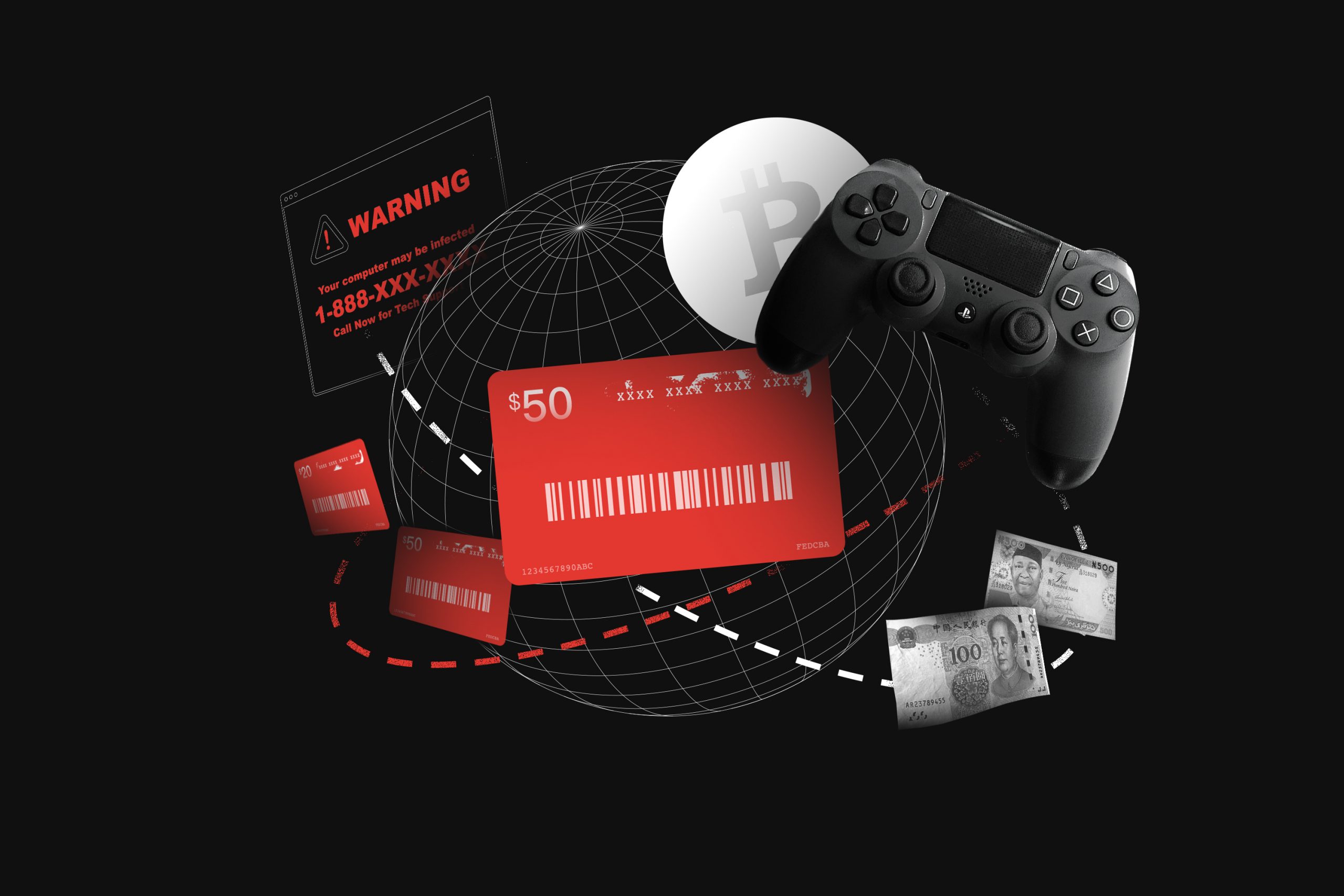 Illustration of global gift card trading