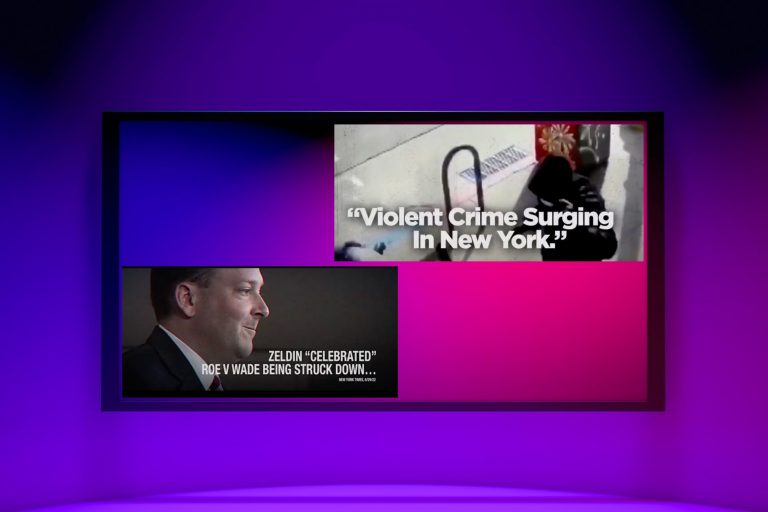 Negative political ads on television for New York governor's race